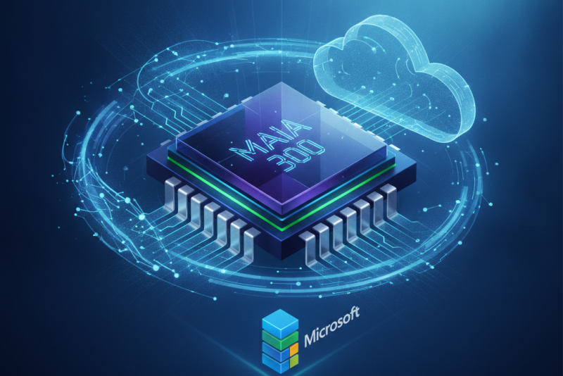 Microsoft lança Maia 300, novo chip para inteligência artificial mais eficiente